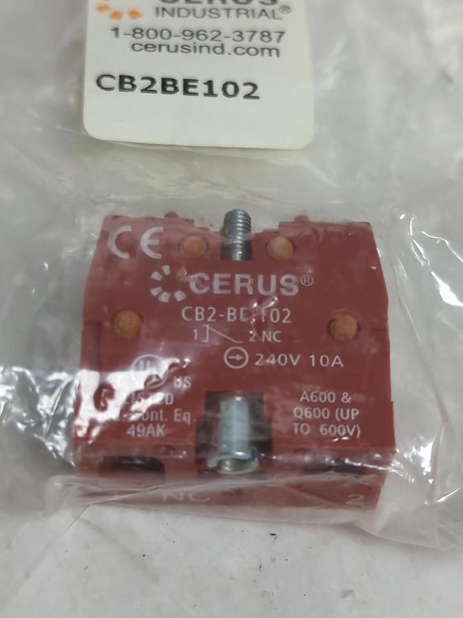 CERUS,CB2BE102,CONTACT BLOCK 240V 10A LOT OF 6 NOS
