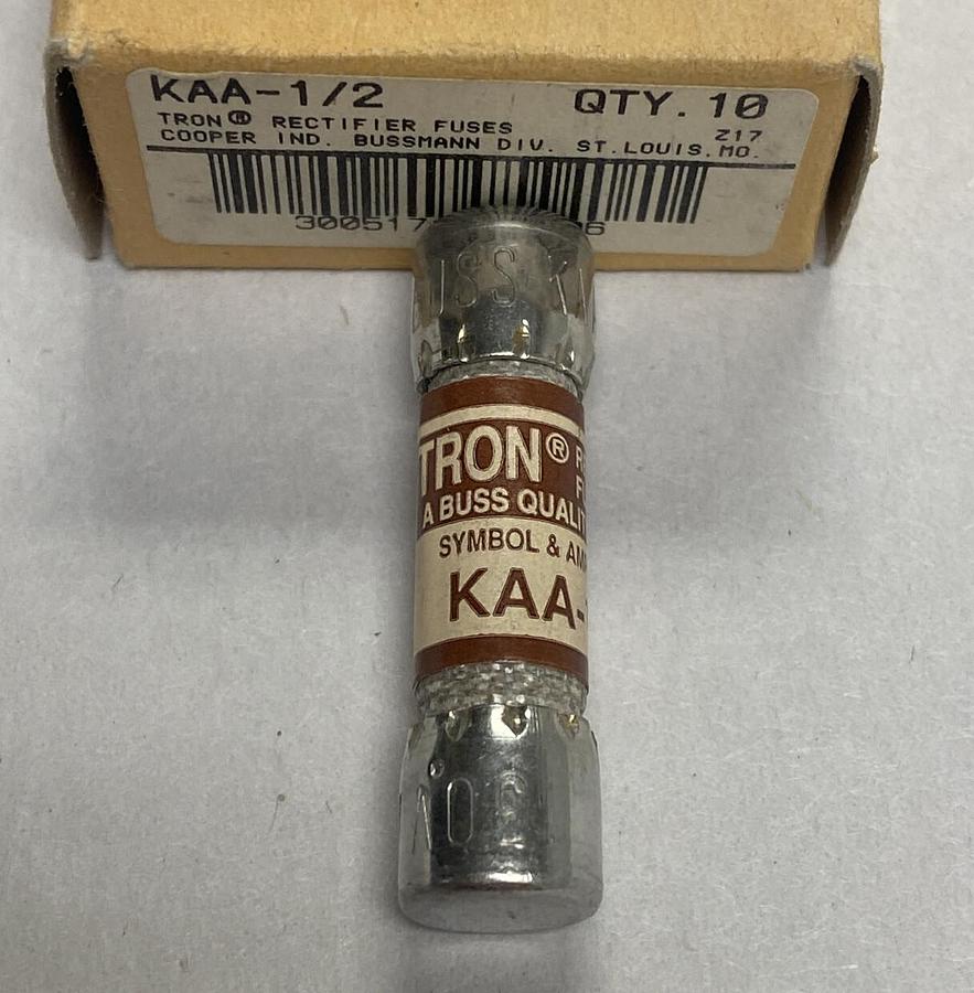 COOPER BUSSMANN,KAA-1/2,TRON FUSE 1/2 AMP LOT OF 10 NEW