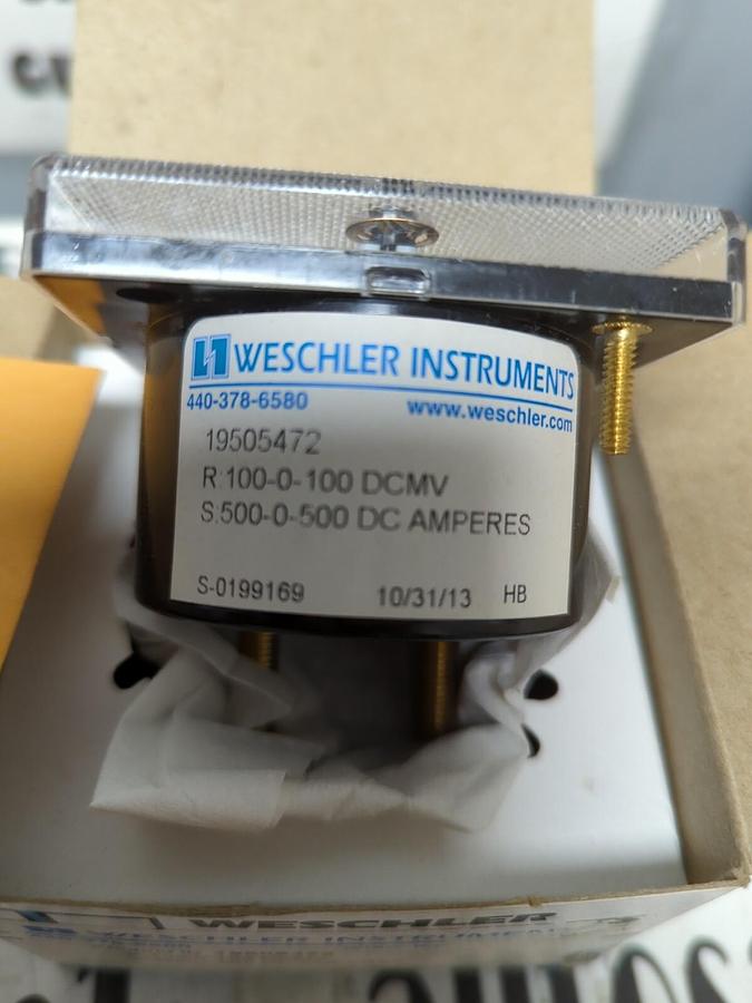 WESCHLER,19505472 R:100-0-100DCMV S:500-0-500DC,PANEL METER NOS