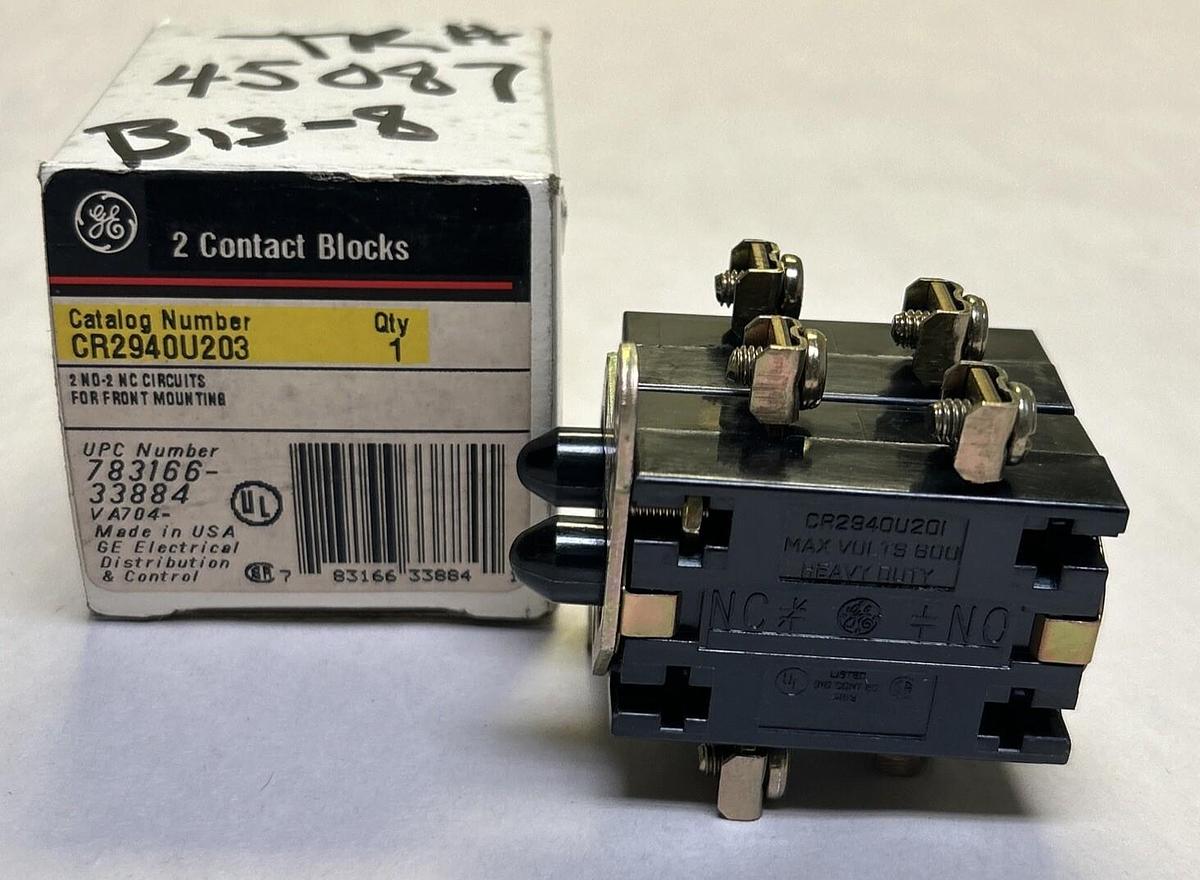 Used GENERAL ELECTRIC,CR2940U203,CONTACT BLOCKS NEW