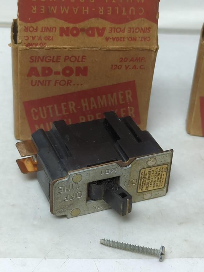 CUTLER-HAMMER,120A A,SINGLE POLE ADD ON UNIT LOT OF 2 NOS
