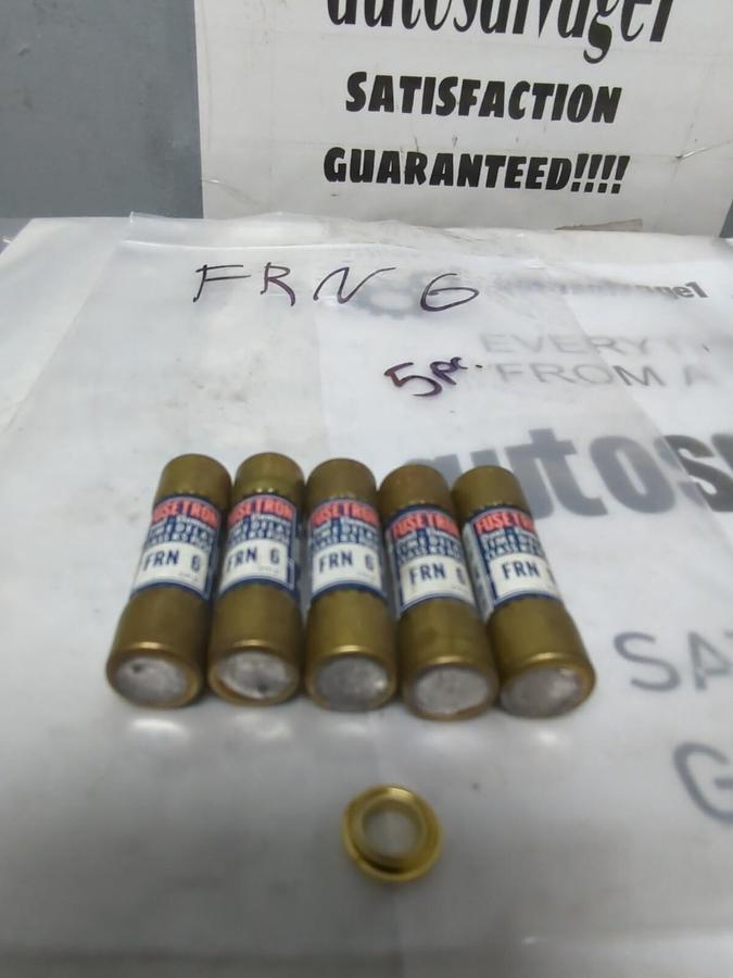 COOPER BUSSMANN,FRN-6,FUSETRON 6 AMP FUSE LOT OF 5 NOS