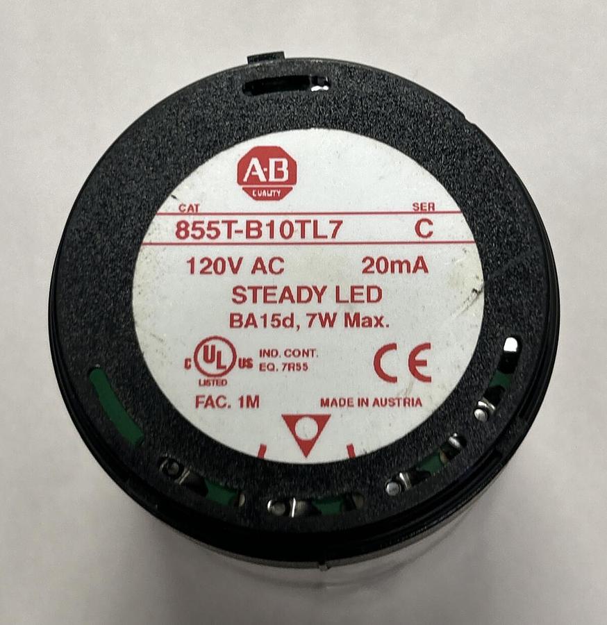 Used ALLEN BRADLEY,855T-B10TL7,CLEAR STACK LIGHT