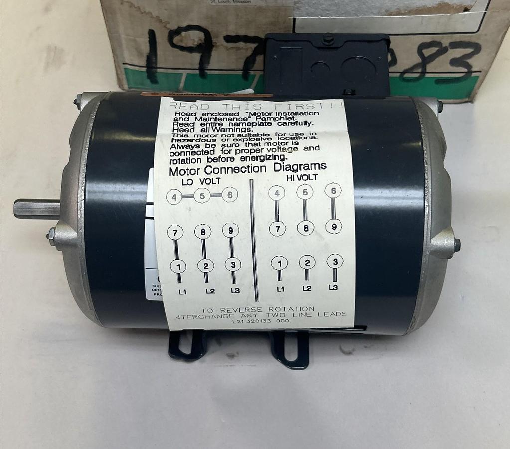 US MOTORS,D34S1B,MOTOR 3/4HP 3450RPM 230/460V 3PH 48 FRAME
