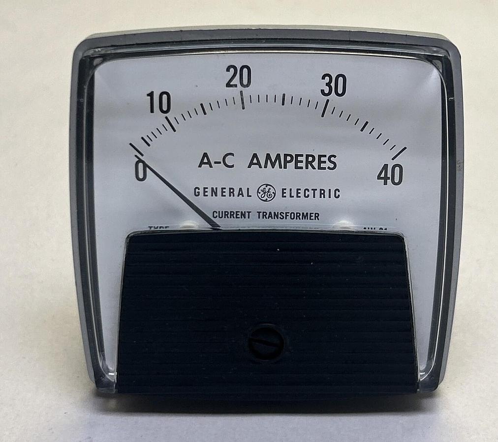 GENERAL ELECTRIC,50-250239LSZZ1,PANEL METER 0-40 AC AMPERES NOS