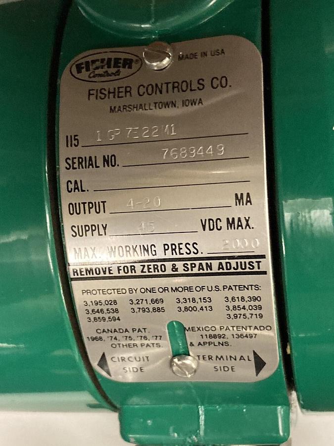 Fisher,1151GP7E22M1,Rosemount Transmitter