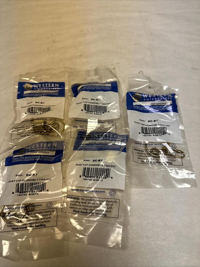 Used Western Enterprises,DC-B7,Dust Cap Assembly CGA-022 LOT of 5