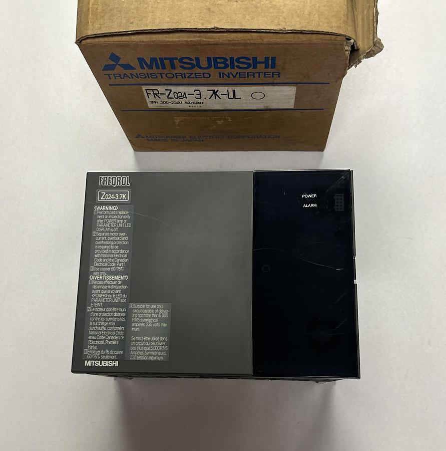 MITSUBISHI,FR-Z024-3.7K-UL,TRANSISTORIZED INVERTER 3PH 200-230V 50/60HZ NEW