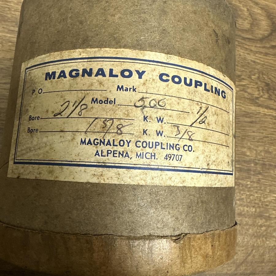 Used Magnaloy Coupling,Model 500,Aluminum 2 1/8" Bore 1/2 KW LOT of 2