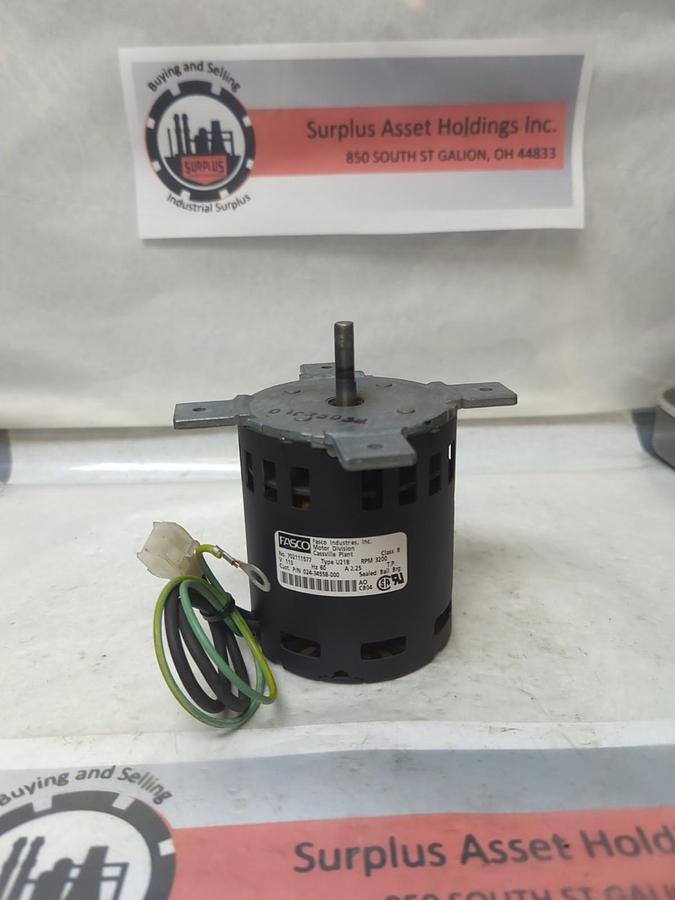 Used FASCO,702111577,BLOWER MOTOR 3200RPM TYPE U21B CLASS B 115V 60HZ A 2.25 USED