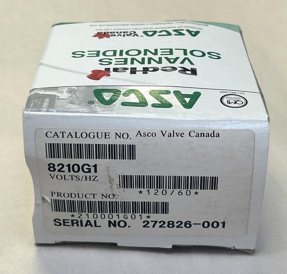 ASCO,8210G1,SOLENOID VALVE 3/8INCH 120V NOS