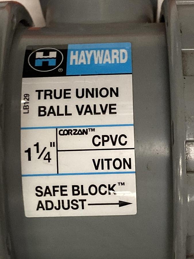 Used Hayward,1-1/4 Inch,True Union Ball Valve