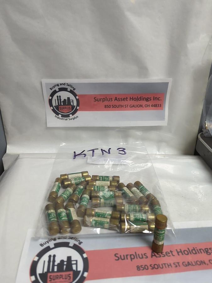 Used COOPER BUSSMANN,KTN3,LIMITRON 3 AMP FUSE LOT OF 24 PRE-OWNED