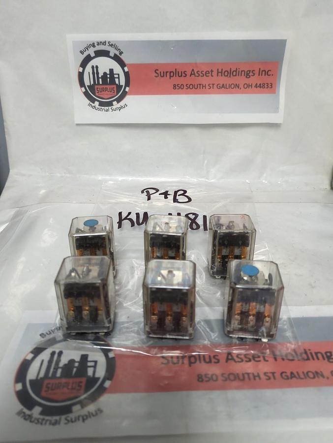 Used POTTER & BRUMFIELD,KU-4818,RELAY LOT OF 6 PRE-OWNED