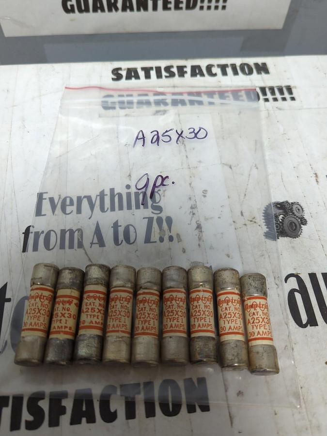 FERRAZ SHAWMUT,A25X30,SEMI-CONDUCTOR FUSES LOT OF 9 NOS