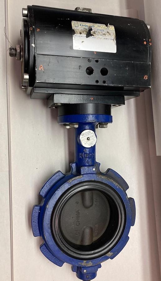 Used Grinnell,LC-8100-6G,Manual Iron Wafer Butterfly Valve 4 Inches Body C1