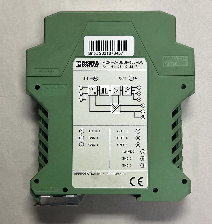 Used PHOENIX CONTACT,MCR-C-UI-UI-450-DCI,SIGNAL CONDITIONER MODULE
