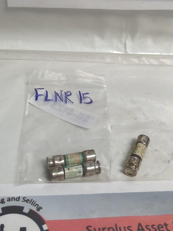 Used LITTELFUSE,FLNR15,SLO-BLO 15 AMP FUSE LOT OF 3 PRE-OWNED