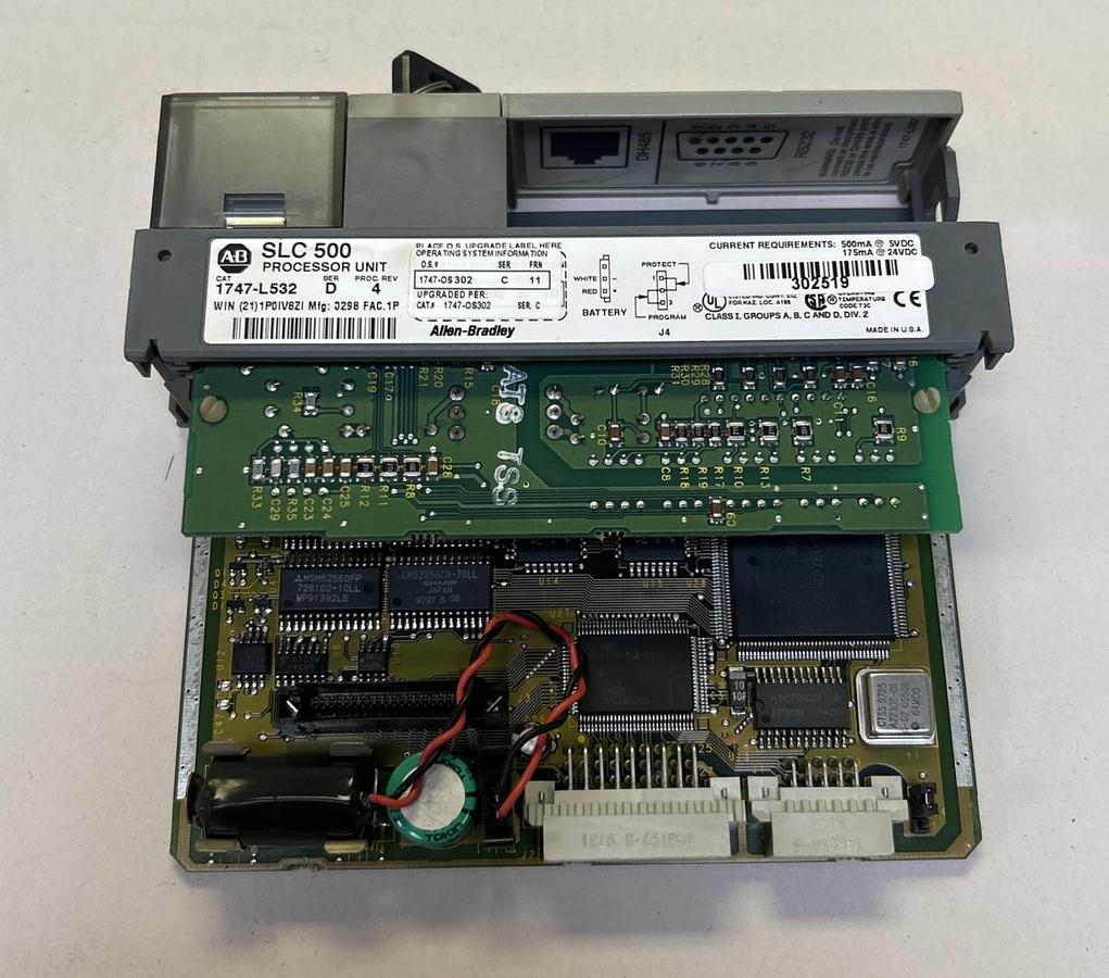 Used ALLEN BRADLEY,1747-L532,SER D SLC500 PROCESSOR UNIT
