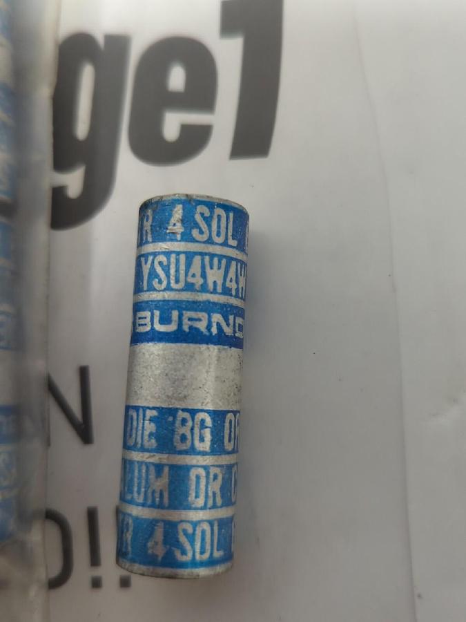 BURNDY,YSU4W4W,BLUE SERVICE COMMPRESSION SLEEVE 5-6STR 4SOL 6ACR LOT OF 15