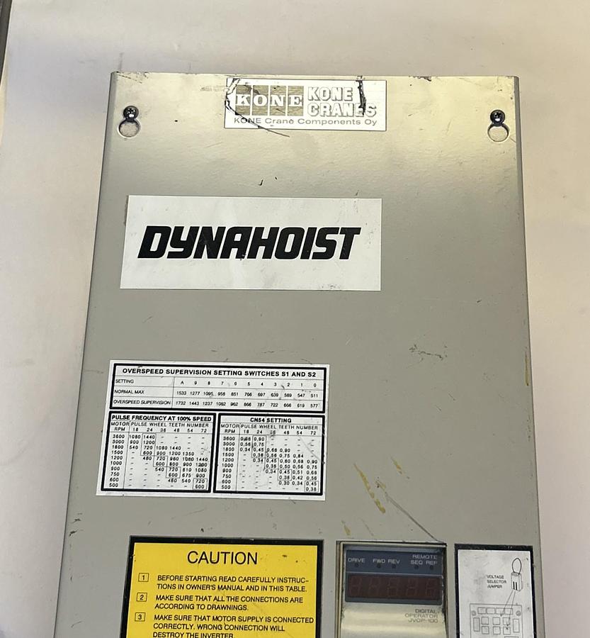 Used KONECRANES ,JVOP-100,DYNAHOIST VFD DRIVE