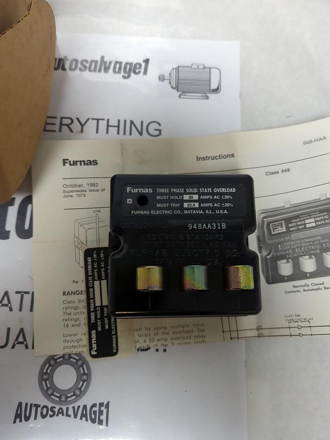 FURNAS,948AA31B,3 PHASE SOLID STATE RELAY NOS