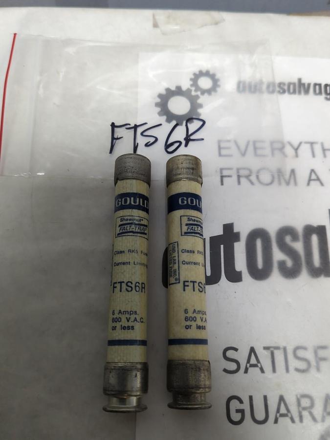 GOULD SHAWMUT,FTS6R,FALT-TRAP 6 AMP FUSE LOT OF 2 NOS