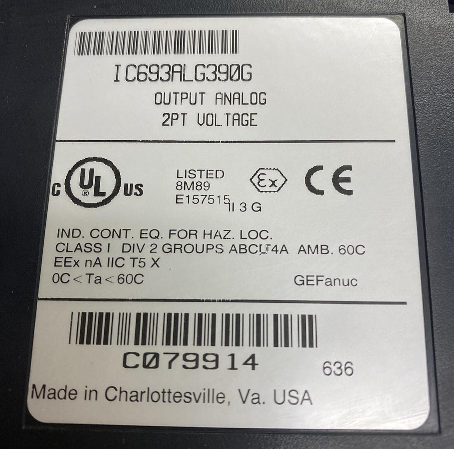 Used GE FANUC,IC693ALG390G,OUTPUT ANALOG MODULE