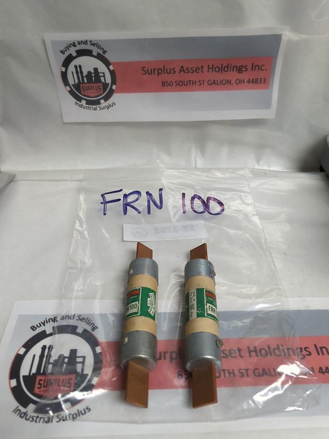 Used COOPER BUSSMANN,FRN100,FUSETRON 100 AMP FUSE LOT OF 2 PRE-OWNED