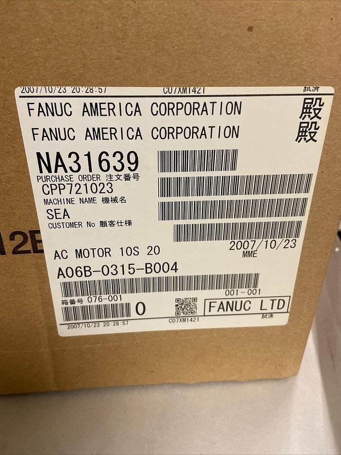Used Fanuc,A06B-0315-B004,AC Motor Factory Sealed