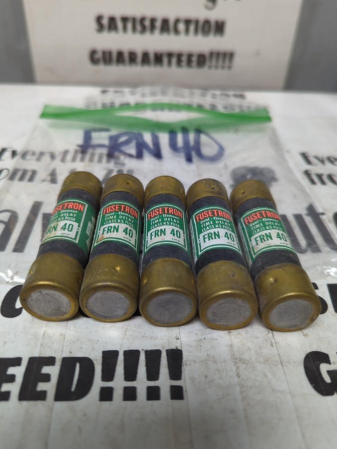 COOPER BUSSMANN,FRN-40,FUSETRON 40 AMP FUSES LOT OF 5 NOS