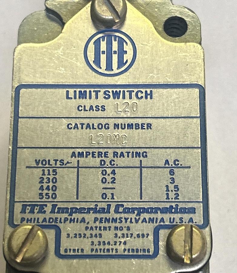 Used ITE,L20MC,LIMIT SWITCH