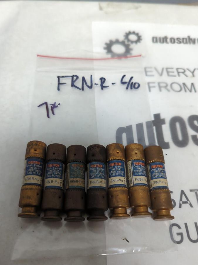 COOPER BUSSMANN,FRN-R-6/10,FUSETRON 6/10 AMP FUSE LOT OF 7 NOS