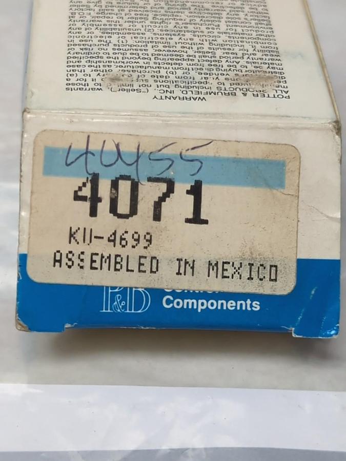 POTTER & BRUMFIELD,4071 RELAY KII-4699 NOS