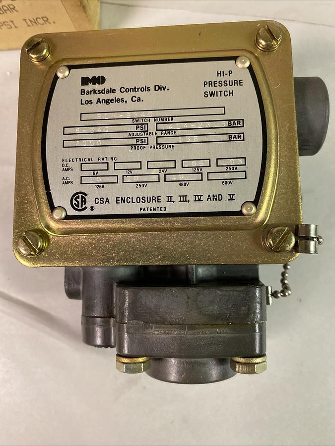 IMO BARKSDALE,P1HB340, PRESSURE SWITCH