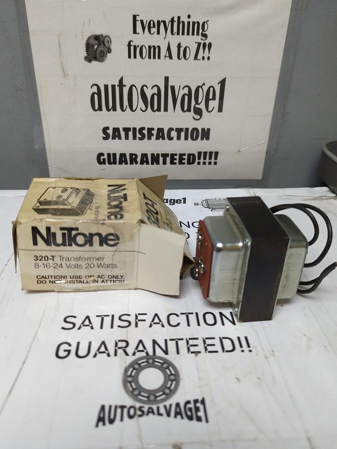 NUTONE,MODEL 320-T,TRANSFORMER 8-16-24 VOLTS 20 WATTS NOS