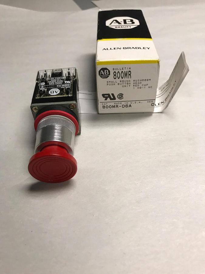 Allen Bradley,800MR-D6A, Round Push Button Unit Red