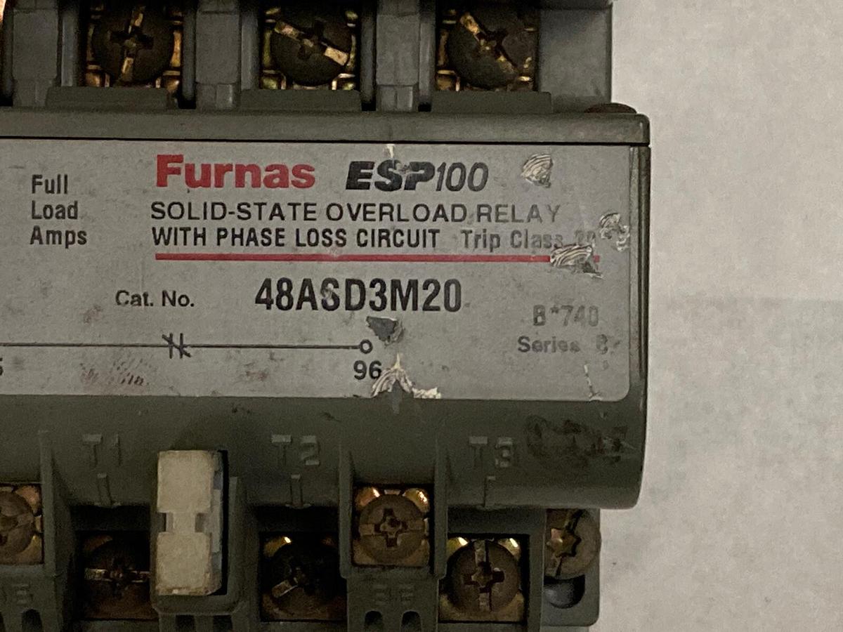 Used Furnas,48ASD3M20 ESP100,Motor Starter with 14CS+32A Overload Relay