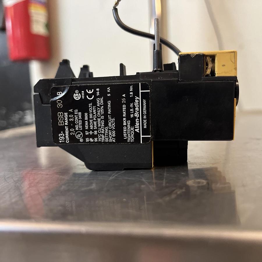 Used ALLEN BRADLEY,193-BSB-30,SER B OVERLOAD 2-3A