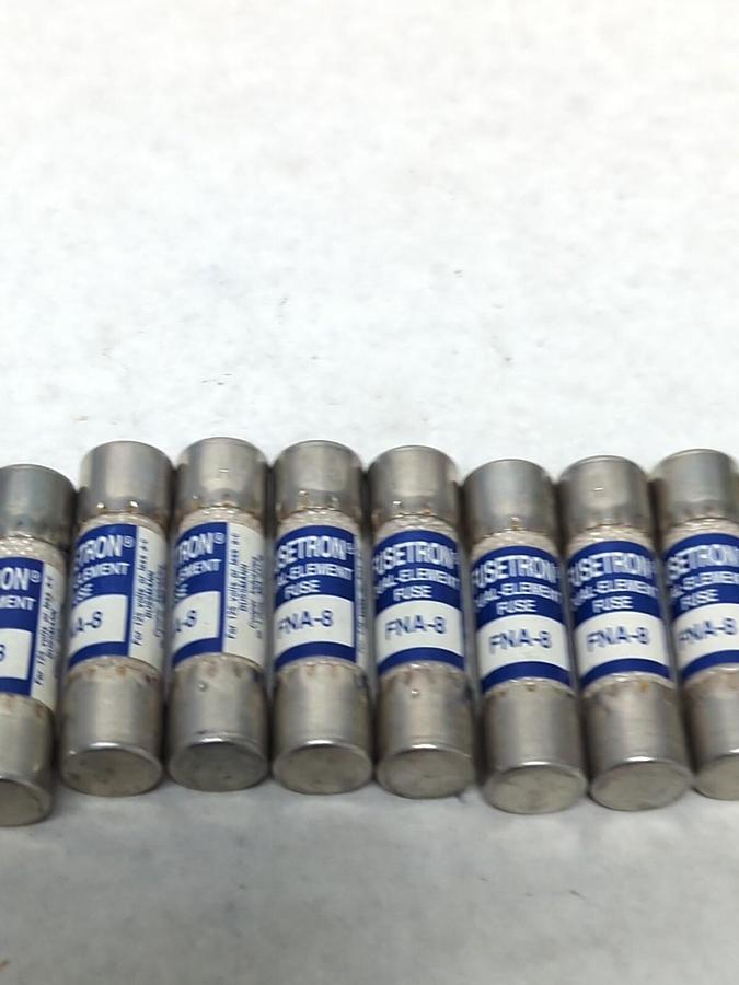 COOPER BUSSMANN,FNA-8,FUSETRON 8 AMP FUSE LOT OF 9 NOS