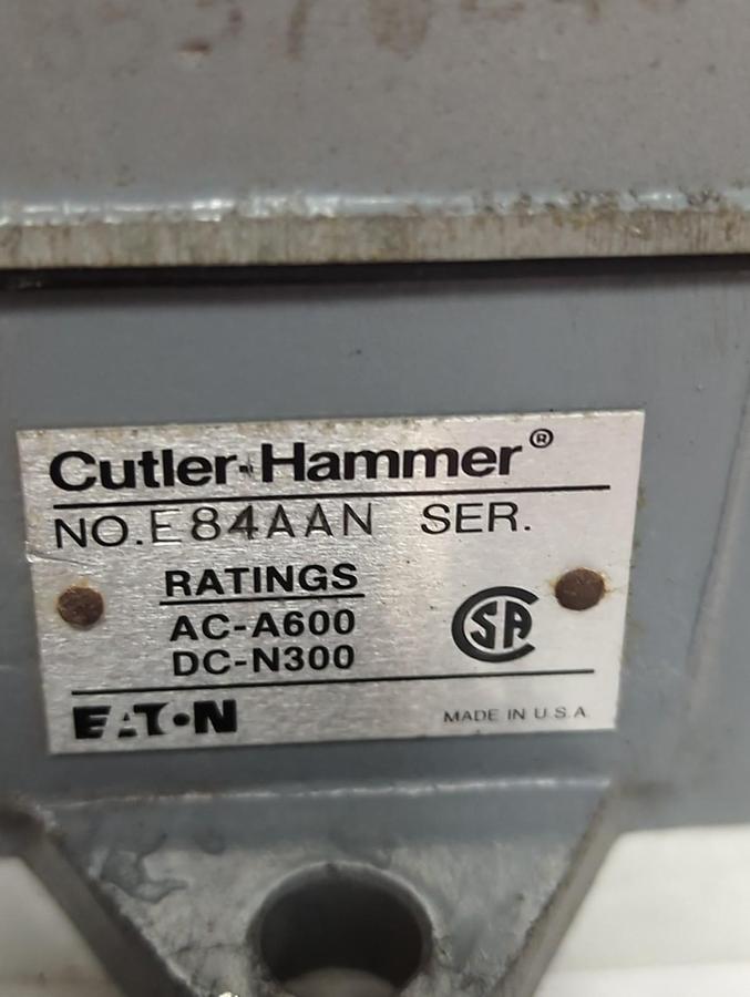 Used EATON CUTLER HAMMER,E84AAN,LIMIT SWITCH AC-A600 DC-N300 PRE-OWNED