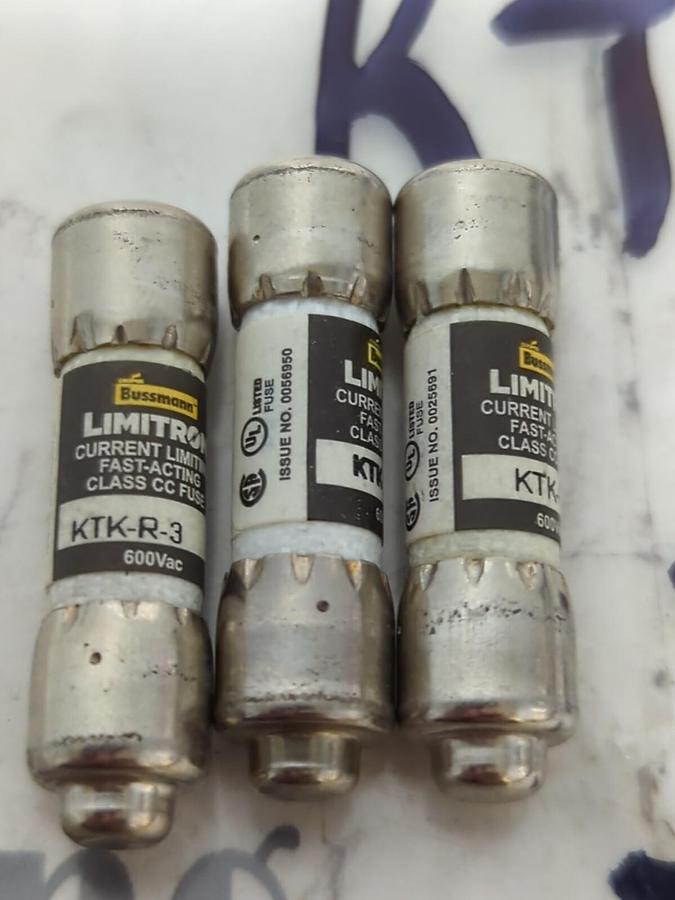 COOPER BUSSMANN,KTK-R-3,FUSES LOT OF 3 NOS