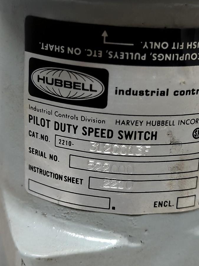 Used HUBBELL,2210-312CC13F,PILOT DUTY SPEED SWITCH