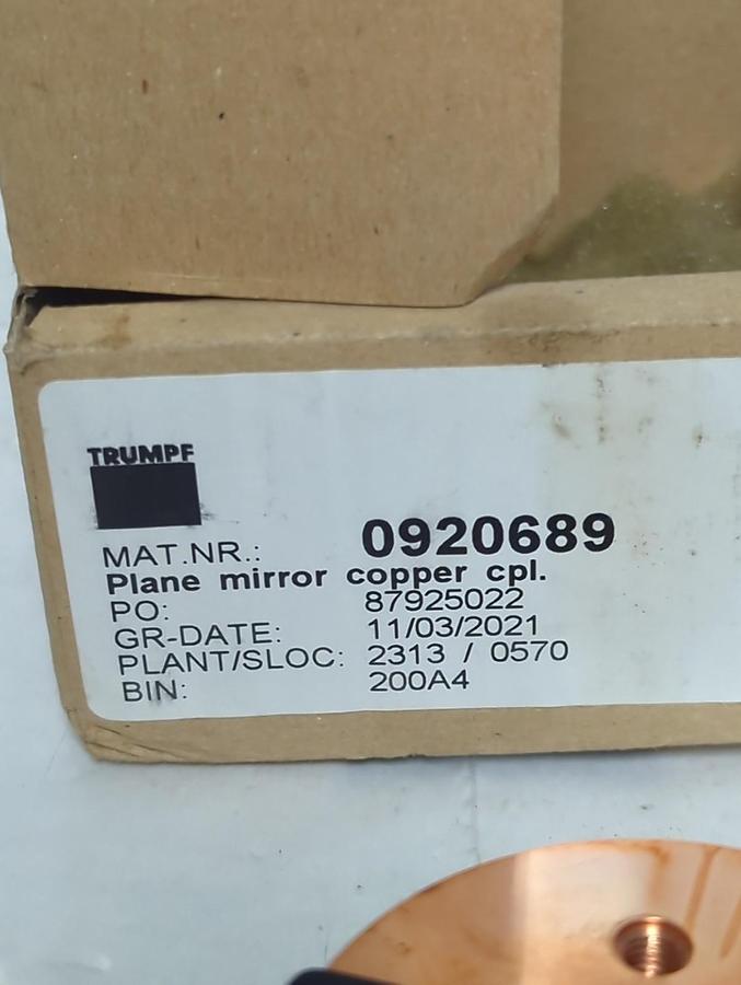 TRUMPF,0920689,PLANE DEFLECTOR COPPER CPL NOS