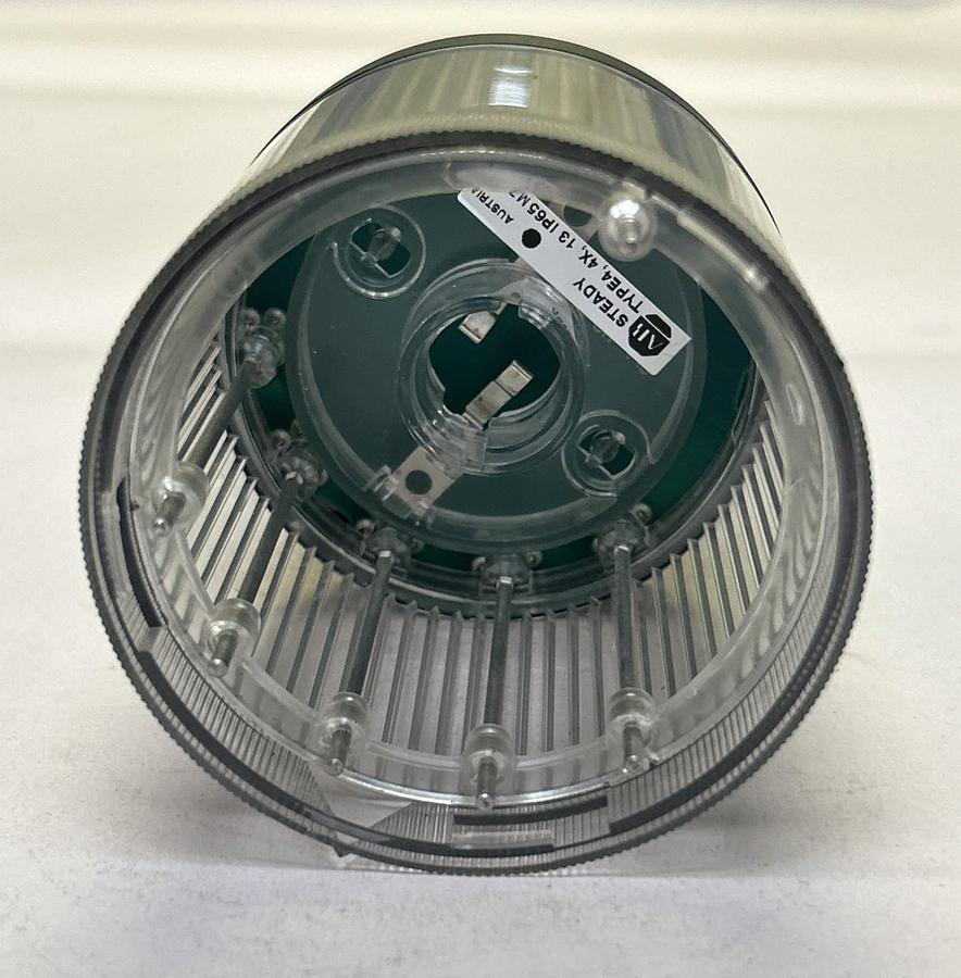 Used ALLEN BRADLEY,855T-B10TL7,SER C CLEAR WHITE STEADY LED STACK LIGHT NO BULB