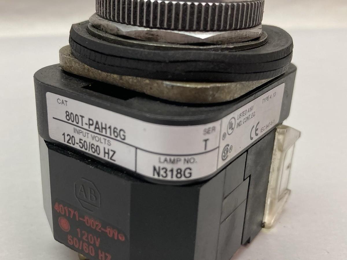 Used Allen-Bradley,800T-PAH16G,Push Button Ser T 120-50/60 Hz