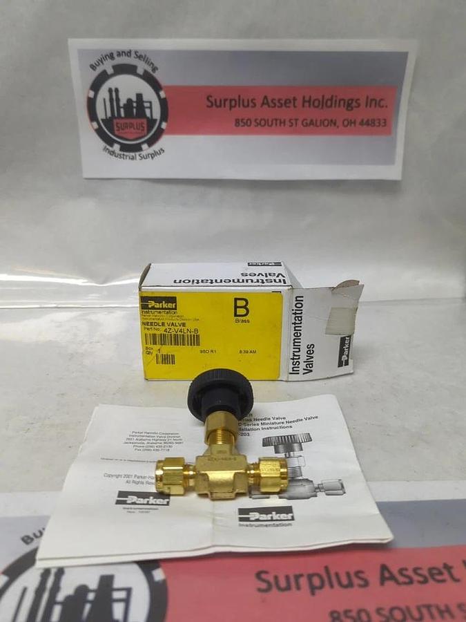 PARKER,4Z-V4LN-B,BRASS NEEDLE VALVE NOS