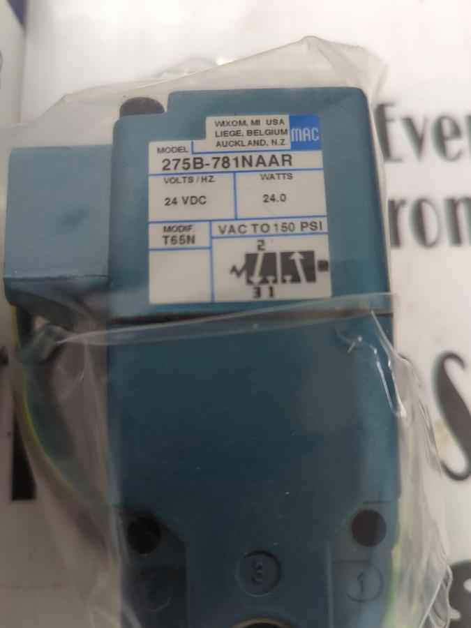 MAC,275B-781NAAR,SOLENOID VALVE 24VDC 24 WATT 150 PSI NEW IN BOX
