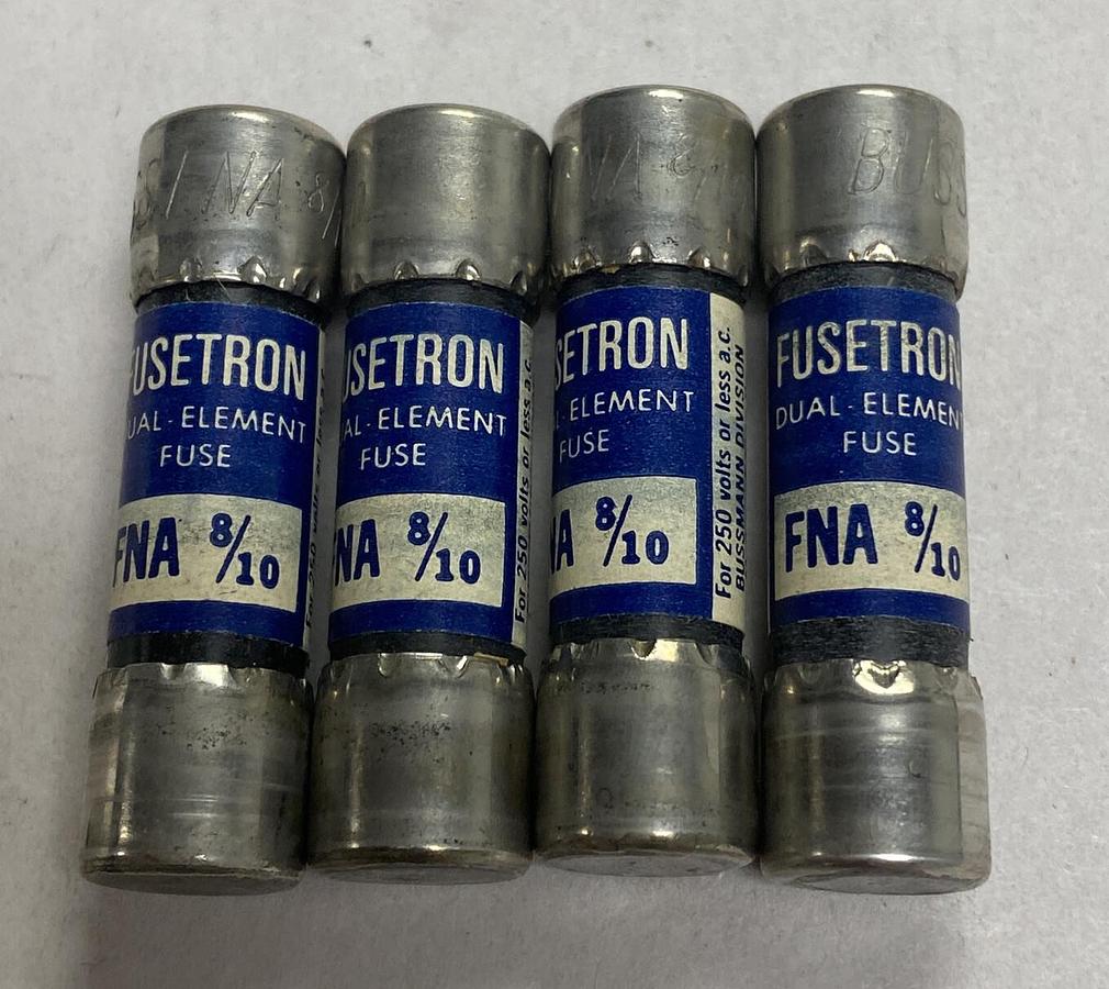 Cooper Bussmann,FNA-8/10,Fusetron Fuse Lot Of 4 NOS
