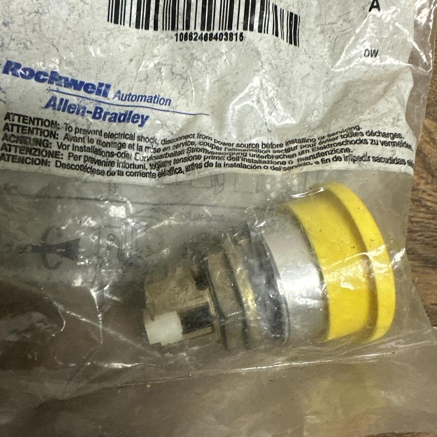 Used Allen-Bradley,800EM-M5,Yellow Mushroom Head Pushbutton